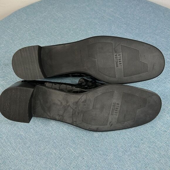 Stuart Weitzman Oxfords Vintage Black Patent Leather Loafers Size 8 M - Picture 7 of 11